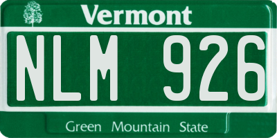 VT license plate NLM926