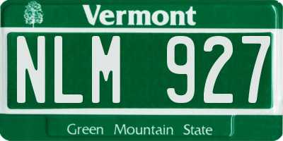 VT license plate NLM927