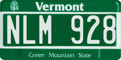 VT license plate NLM928