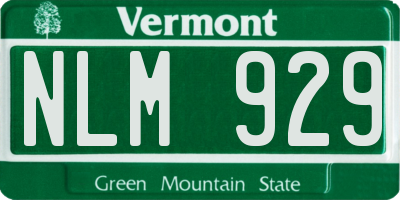 VT license plate NLM929