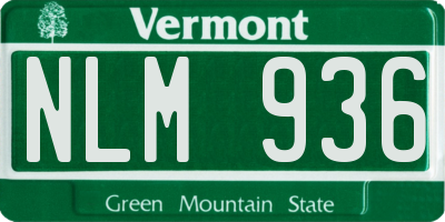 VT license plate NLM936