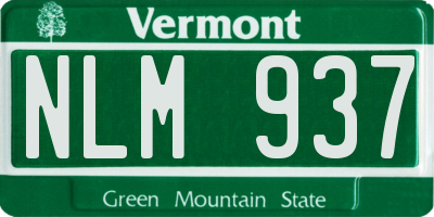 VT license plate NLM937