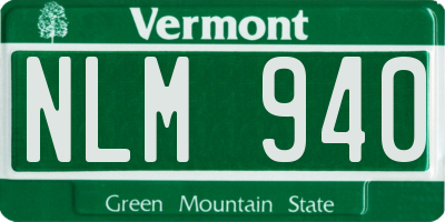VT license plate NLM940