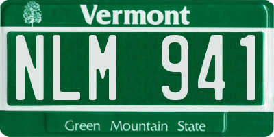 VT license plate NLM941