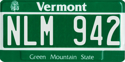VT license plate NLM942