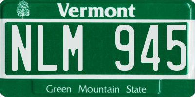 VT license plate NLM945