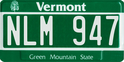 VT license plate NLM947