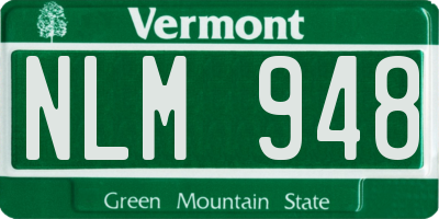 VT license plate NLM948