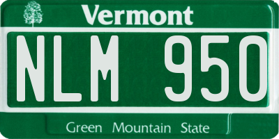 VT license plate NLM950