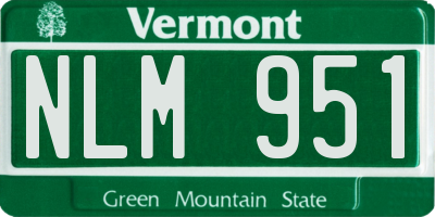 VT license plate NLM951