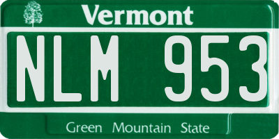 VT license plate NLM953