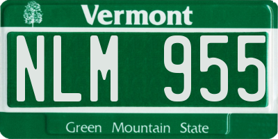 VT license plate NLM955