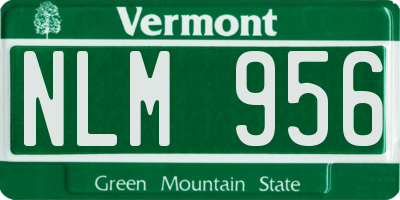 VT license plate NLM956