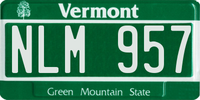 VT license plate NLM957