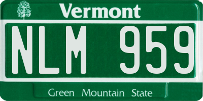 VT license plate NLM959