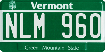 VT license plate NLM960