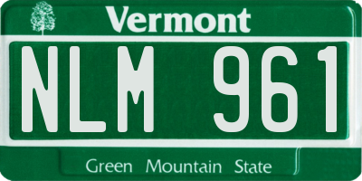 VT license plate NLM961