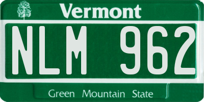 VT license plate NLM962