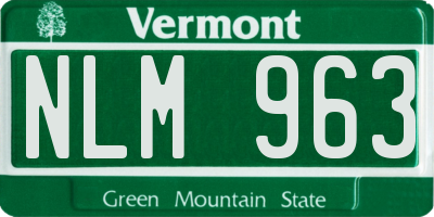 VT license plate NLM963