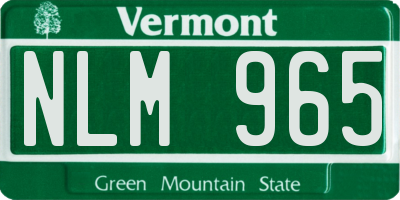 VT license plate NLM965