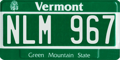VT license plate NLM967