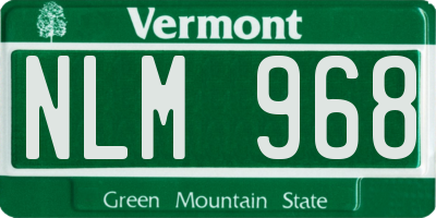 VT license plate NLM968
