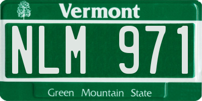VT license plate NLM971