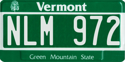 VT license plate NLM972