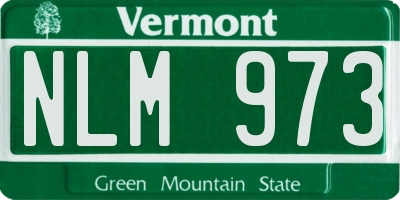 VT license plate NLM973
