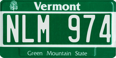 VT license plate NLM974