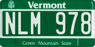 VT license plate NLM978