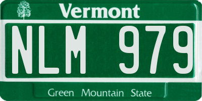 VT license plate NLM979