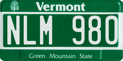 VT license plate NLM980