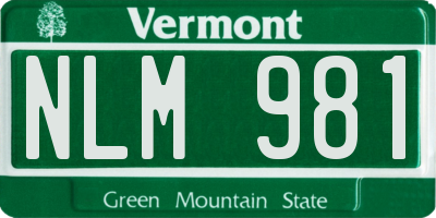 VT license plate NLM981