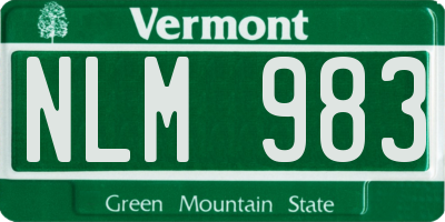 VT license plate NLM983