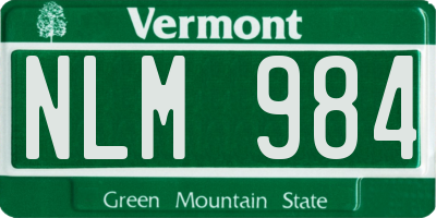 VT license plate NLM984