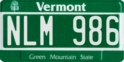 VT license plate NLM986