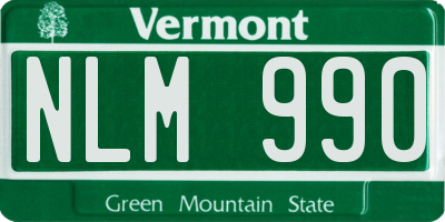 VT license plate NLM990