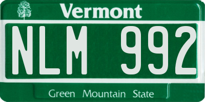 VT license plate NLM992