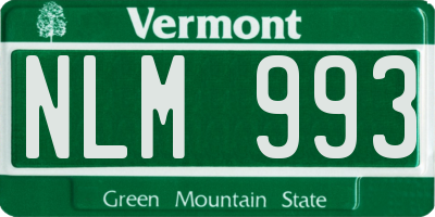 VT license plate NLM993