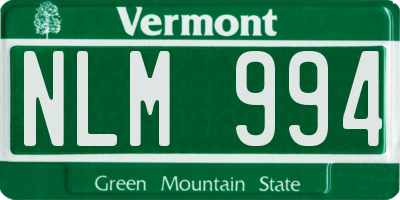 VT license plate NLM994