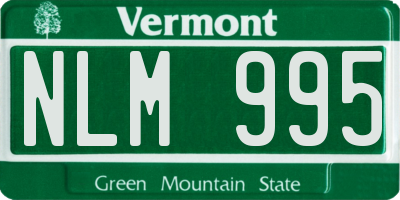 VT license plate NLM995