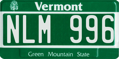 VT license plate NLM996