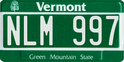 VT license plate NLM997