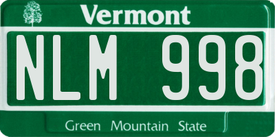 VT license plate NLM998