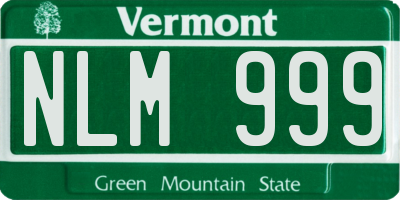 VT license plate NLM999
