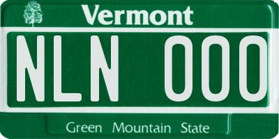 VT license plate NLN000