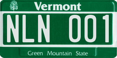 VT license plate NLN001