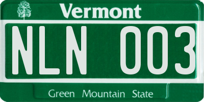 VT license plate NLN003