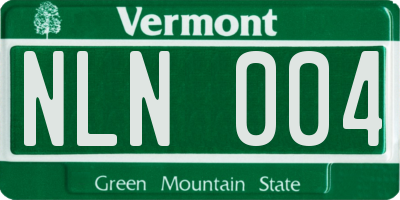 VT license plate NLN004